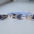 Срібний комплект з золотими пластинами