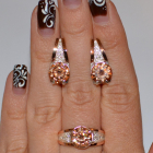 Срібний комплект з золотими пластинами