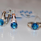 Срібний комплект з золотими пластинами