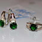 Срібний комплект з золотими пластинами