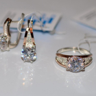 Срібний комплект з золотими пластинами