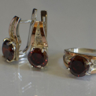 Срібний комплект з золотими пластинами