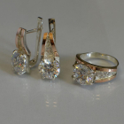 Срібний комплект з золотими пластинами