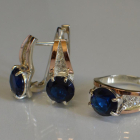 Срібний комплект з золотими пластинами