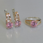 Срібний комплект з золотими пластинами