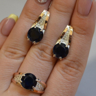 Срібний комплект з золотими пластинами