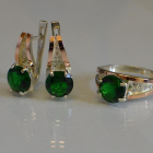 Срібний комплект з золотими пластинами