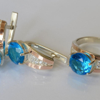 Срібний комплект з золотими пластинами