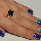 Срібна каблучка з золотими пластинами