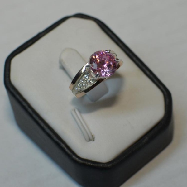 Срібна каблучка з золотими пластинами