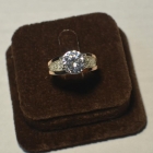 Срібна каблучка з золотими пластинами