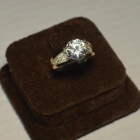 Срібна каблучка з золотими пластинами