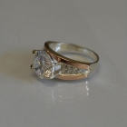 Срібна каблучка з золотими пластинами