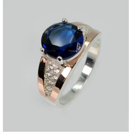 Серебряное кольцо с золотыми пластинами