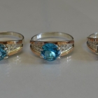 Срібна каблучка з золотими пластинами