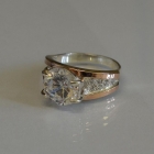 Срібна каблучка з золотими пластинами