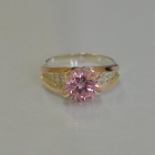 Срібна каблучка з золотими пластинами