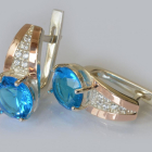 Срібні сережки з золотими вставками