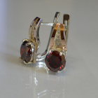 Срібні сережки з золотими вставками