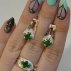 Срібний комплект з пластинами із золота