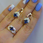 Срібний комплект з пластинами із золота