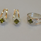 Срібний комплект з пластинами із золота