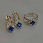 Срібний комплект з пластинами із золота