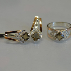 Срібний комплект з пластинами із золота