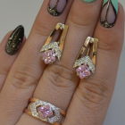 Срібний комплект з пластинами із золота