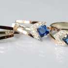 Срібний комплект з пластинами із золота