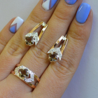 Срібний комплект з пластинами із золота