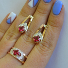 Срібний комплект з пластинами із золота