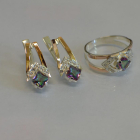 Срібний комплект з пластинами із золота