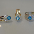 Срібний комплект з пластинами із золота