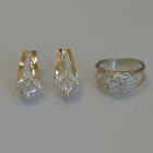 Срібний комплект з пластинами із золота