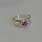 Срібна каблучка з золотими напайками