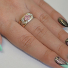 Срібна каблучка з золотими напайками