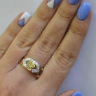 Срібна каблучка з золотими напайками