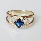 Срібна каблучка з золотими напайками