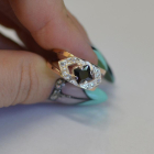 Срібна каблучка з золотими напайками