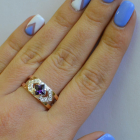 Срібна каблучка з золотими напайками