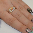 Срібна каблучка з золотими напайками