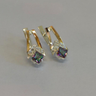 Срібні сережки з золотими пластинами