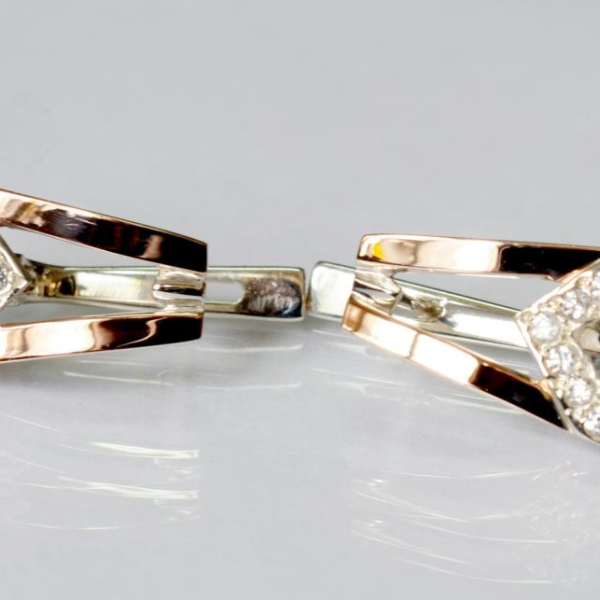 Срібні сережки з золотими пластинами