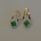 Срібні сережки з золотими пластинами