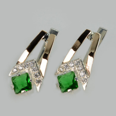 Срібні сережки з золотими пластинами