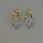 Срібні сережки з золотими пластинами