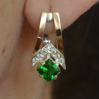 Срібні сережки з золотими пластинами