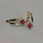 Срібні сережки з золотими пластинами