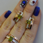 Срібний гарнітур з золотими напайками